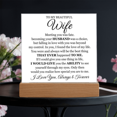 To My Beautiful Wife (Printed) – Acrylic Square